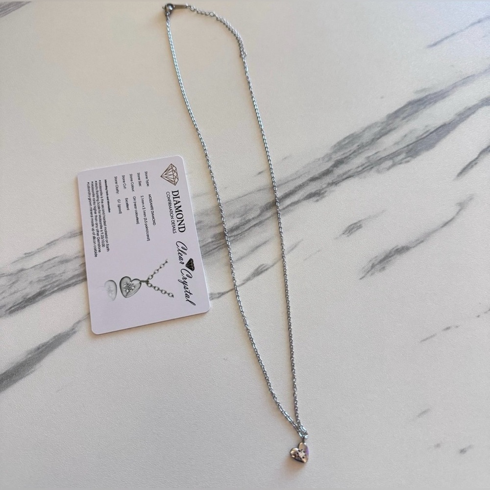 Mossanite Heart Diamond Necklace